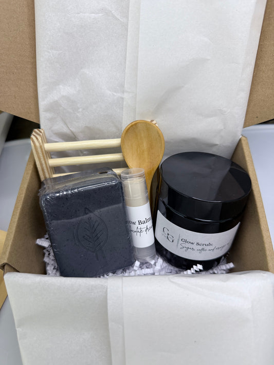 Self-Care Gift Set – Relaxing Soap, Sugar Scrub & Lip Balm